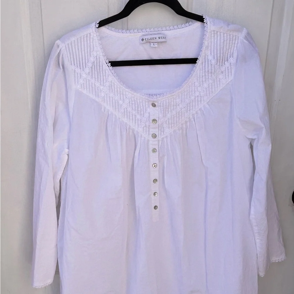 Eileen West L Cotton Pintuck Ballet Nightgown NWOT - Picture 9 of 16